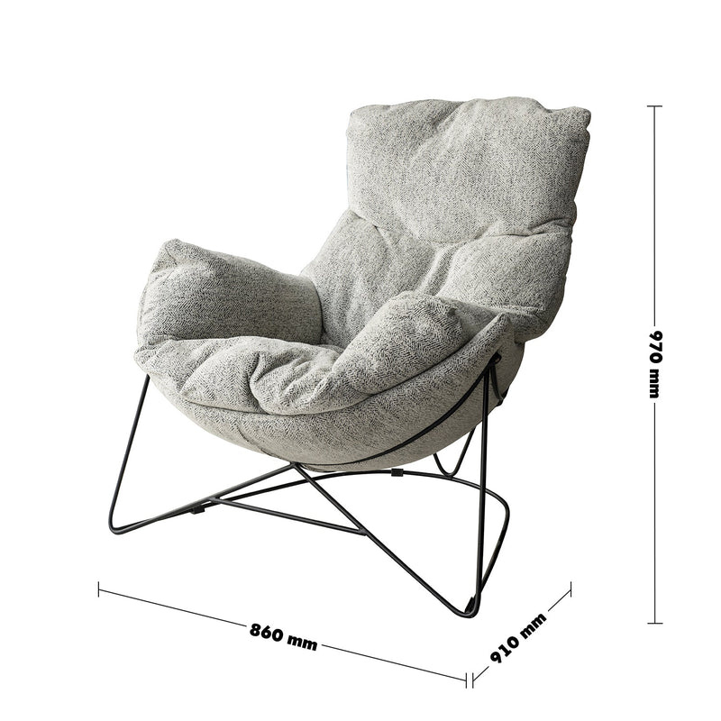 Industrial mixed weave fabric 1 seater sofa chair pomp size charts.