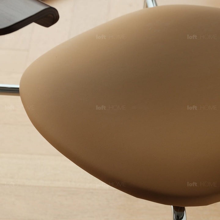 Industrial pu leather dining chair nika material variants.