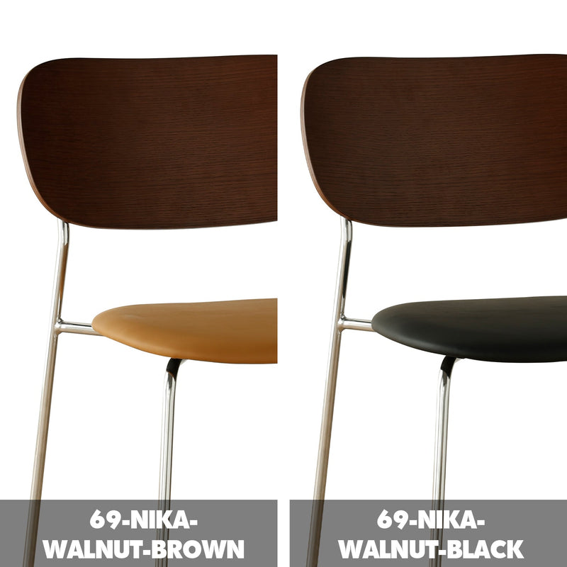 Bauhaus pu leather dining chair nika color swatches.