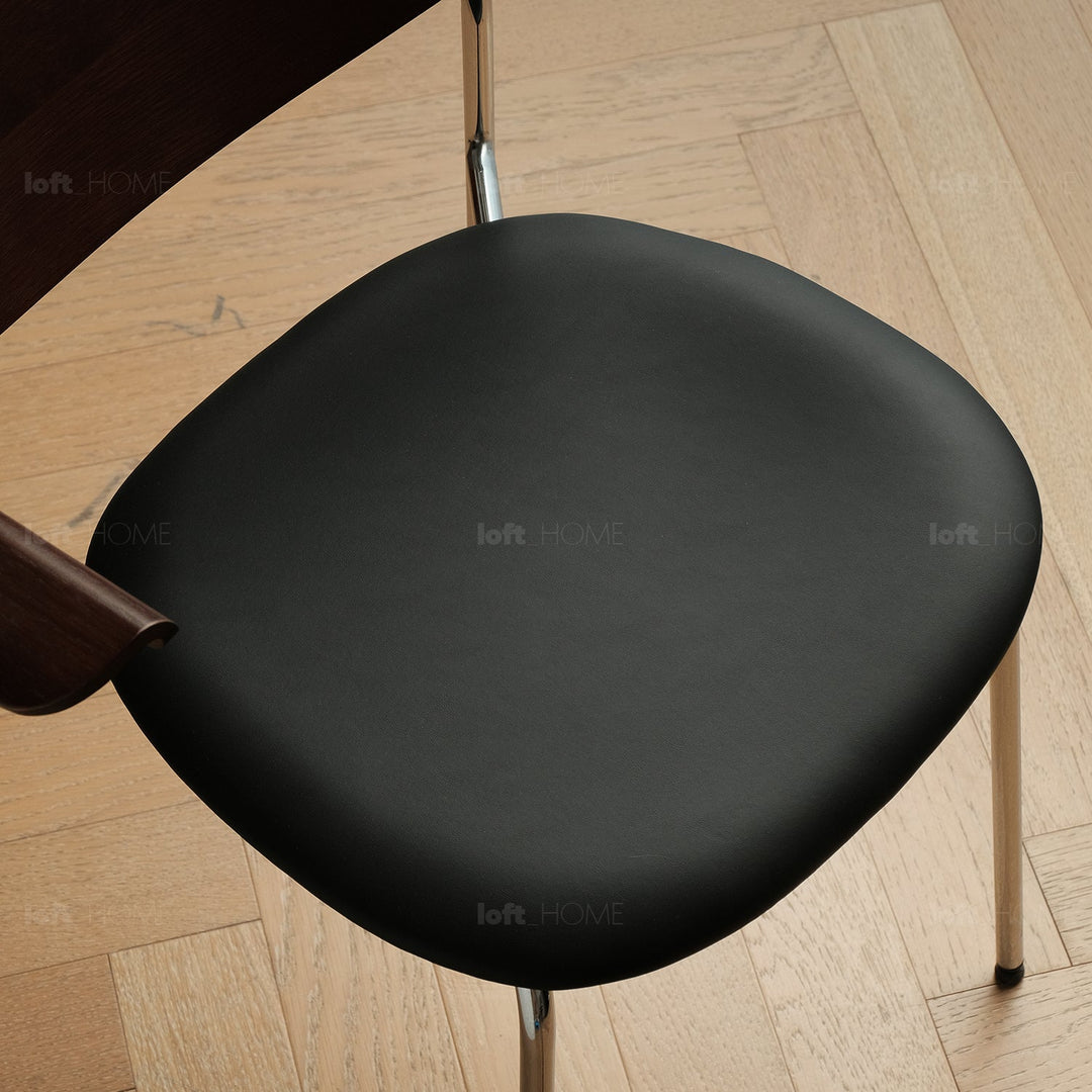 Industrial PU Leather Dining Chair With Armrest NIKA