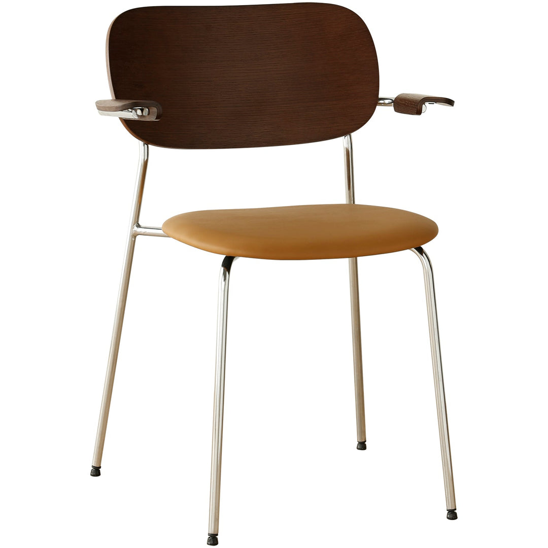 Industrial PU Leather Dining Chair With Armrest NIKA