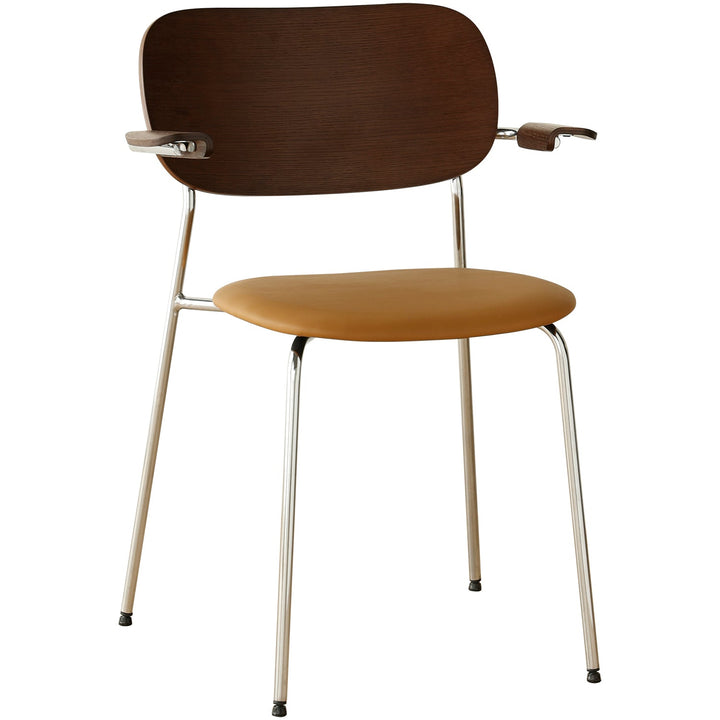 Industrial PU Leather Dining Chair With Armrest NIKA