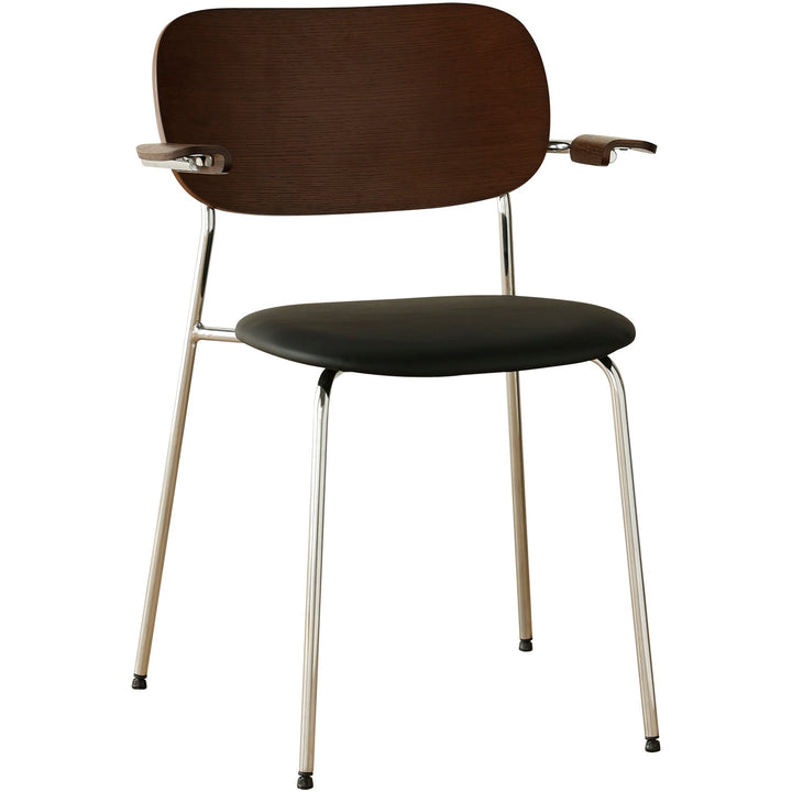 Industrial PU Leather Dining Chair With Armrest NIKA