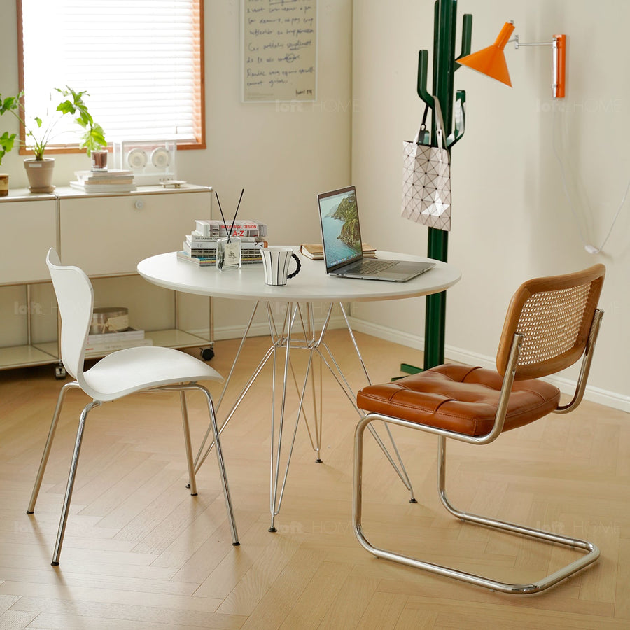 Bauhaus plywood steel dining table eames primary product view.