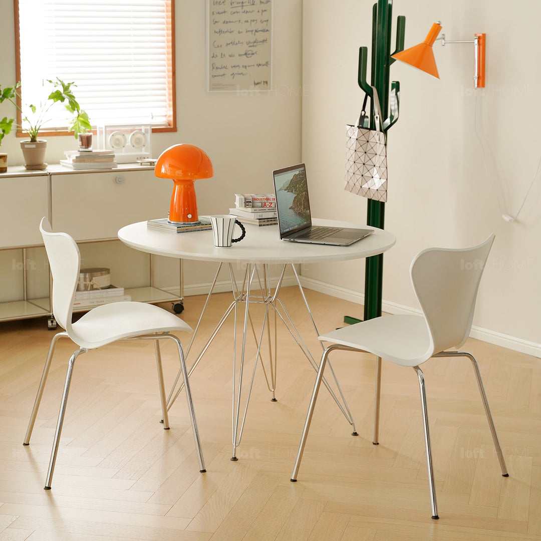 Bauhaus plywood steel dining table eames layered structure.