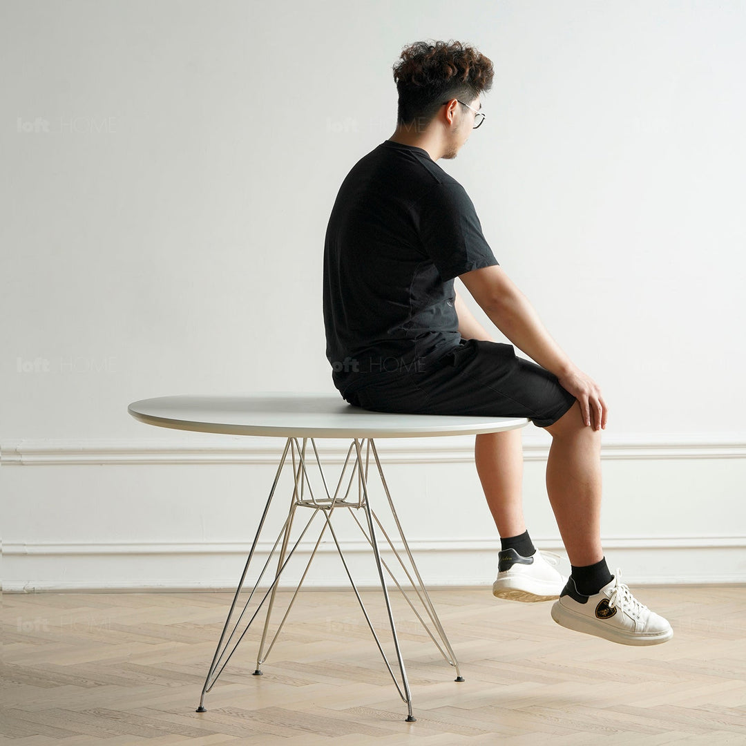 Bauhaus plywood steel dining table eames detail 3.