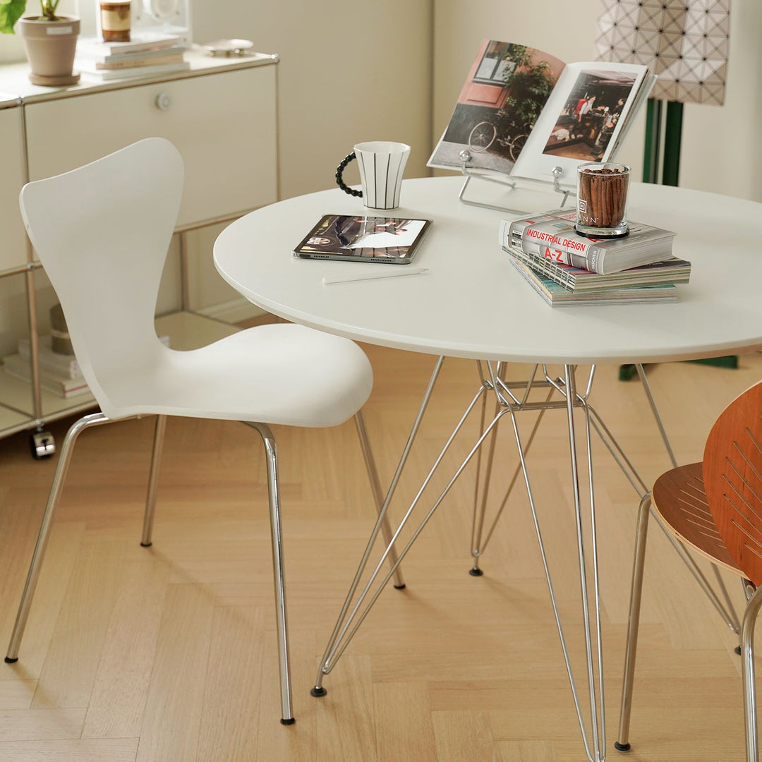 Bauhaus plywood steel dining table eames color swatches.