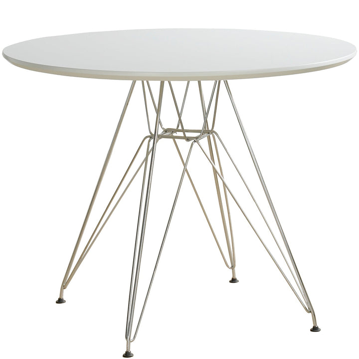 Bauhaus plywood steel dining table eames in white background.
