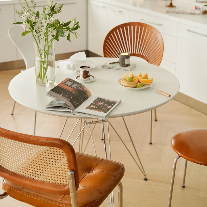 Bauhaus plywood steel dining table eames with context.