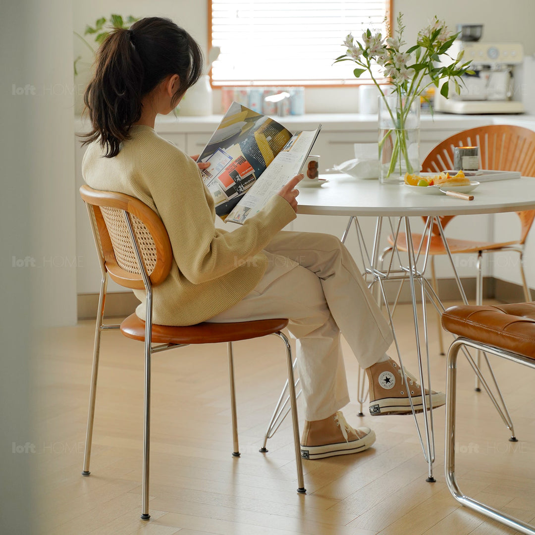 Bauhaus plywood steel dining table eames in details.