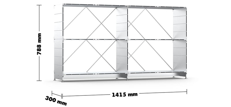 Bauhaus Aluminium Shelf CUBE Size Chart