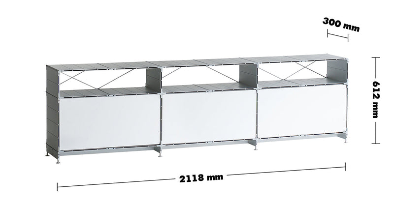 Bauhaus Aluminium TV Console CUBE Size Chart