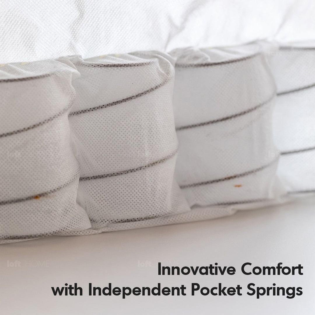 Japandi Boucle Fabric Pine Wood Storage 2 Seater Sofa KANGAROO