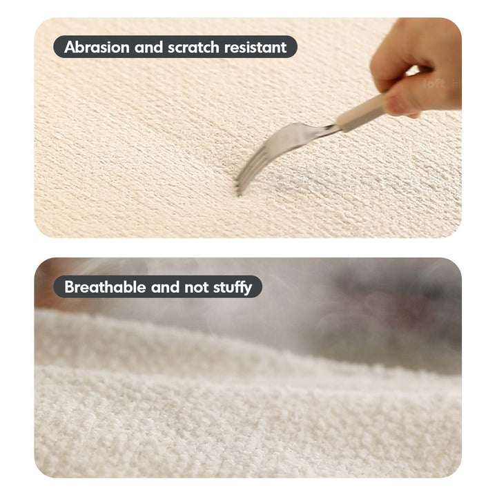 Japandi Boucle Fabric Pine Wood Storage 2 Seater Sofa KANGAROO