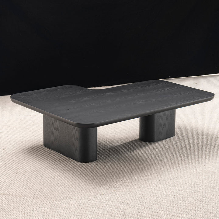 Japandi ash wood coffee table noiru in panoramic view.