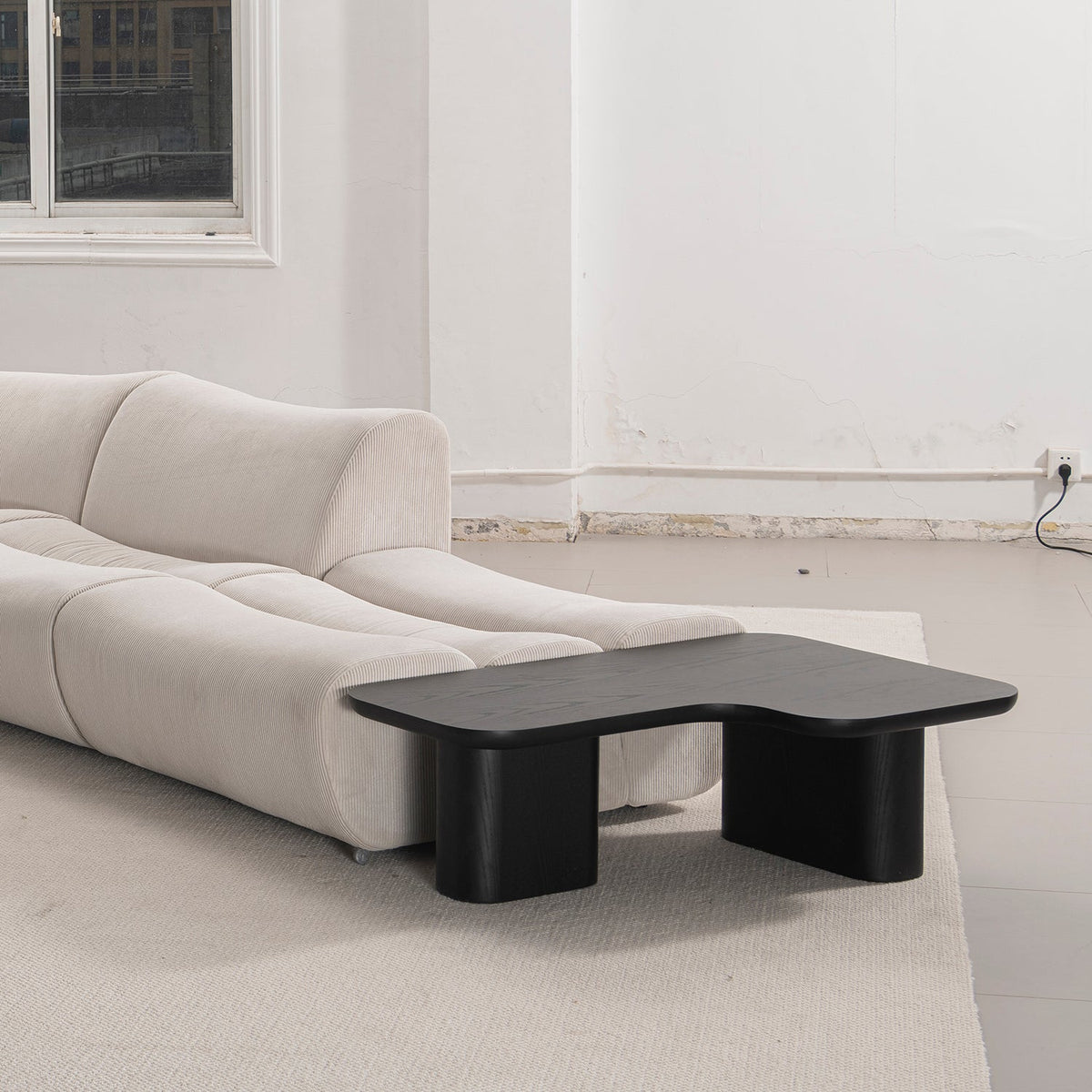 Japandi ash wood coffee table noiru in still life.