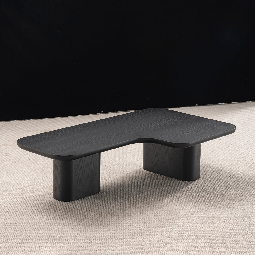 Japandi ash wood coffee table noiru with context.