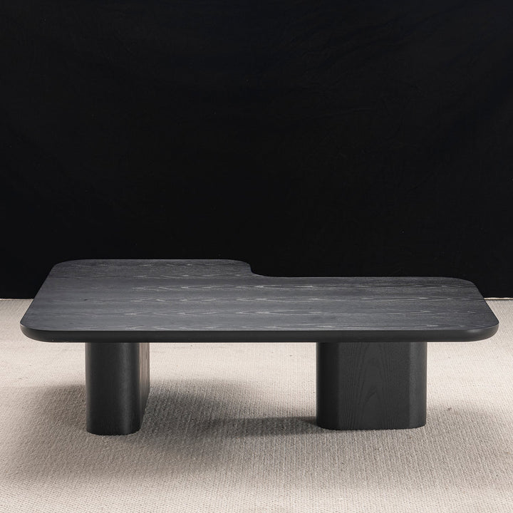 Japandi ash wood coffee table noiru in close up details.