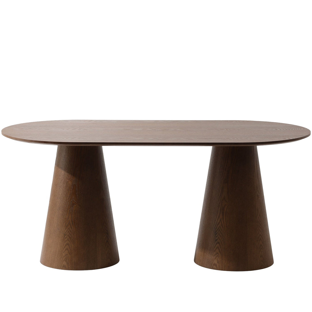 Japandi Ash Wood Veneer Oval Dining Table AMALFY