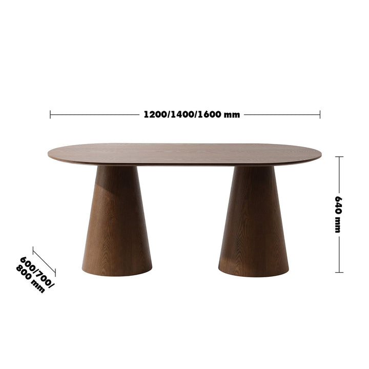 Japandi Ash Wood Veneer Oval Dining Table AMALFY