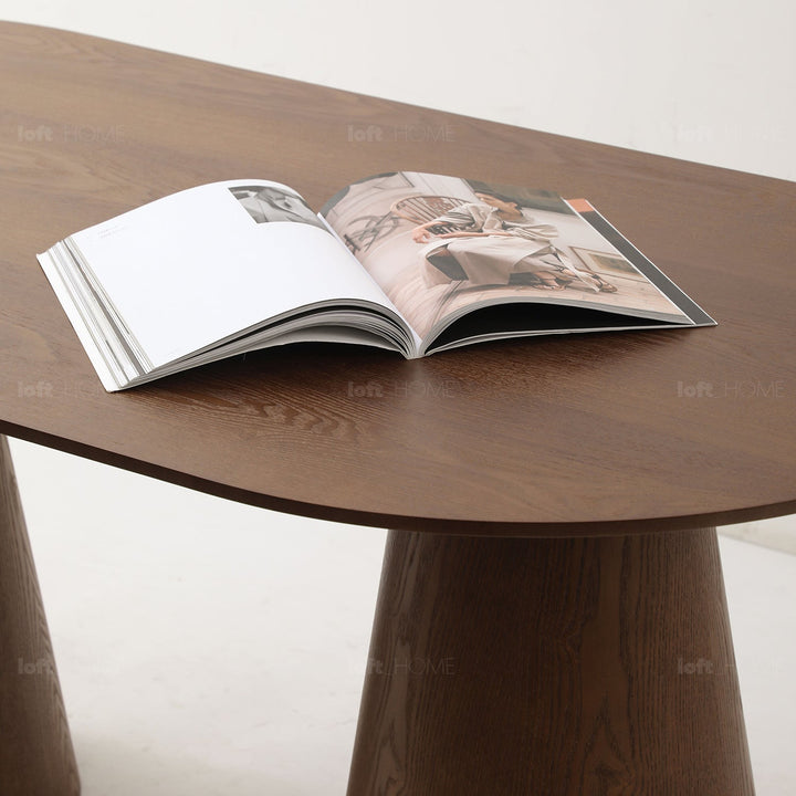 Japandi Ash Wood Veneer Oval Dining Table AMALFY