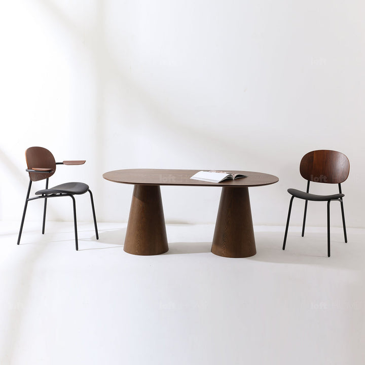 Japandi Ash Wood Veneer Oval Dining Table AMALFY