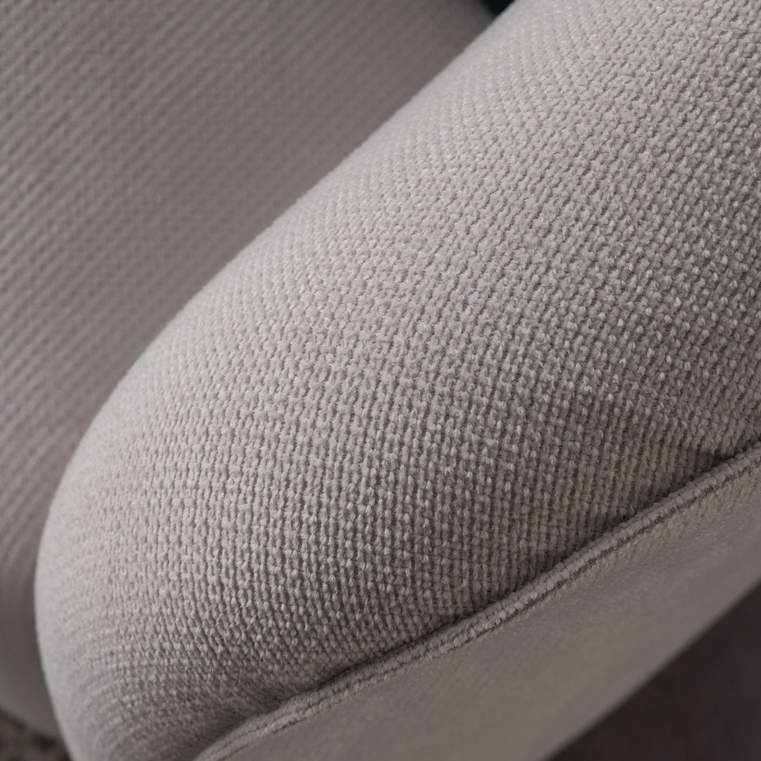 Japandi cotton fabric 1 seater sofa panna material variants.