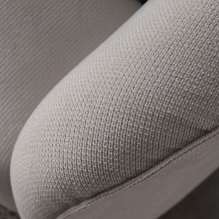 Japandi cotton fabric 1 seater sofa panna material variants.