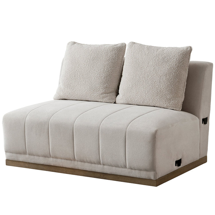 Japandi cotton fabric sectional 4 seater sofa panna environmental situation.