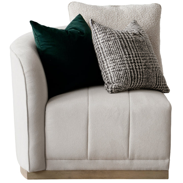 Japandi cotton fabric sectional 4 seater sofa panna conceptual design.