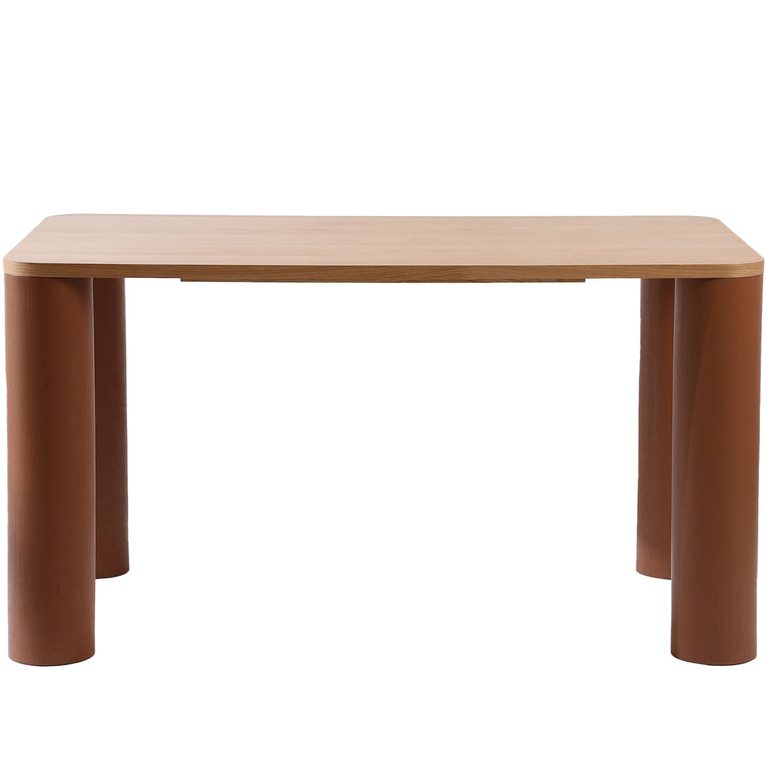 Japandi Oak Wood Veneer Dining Table PILLAR