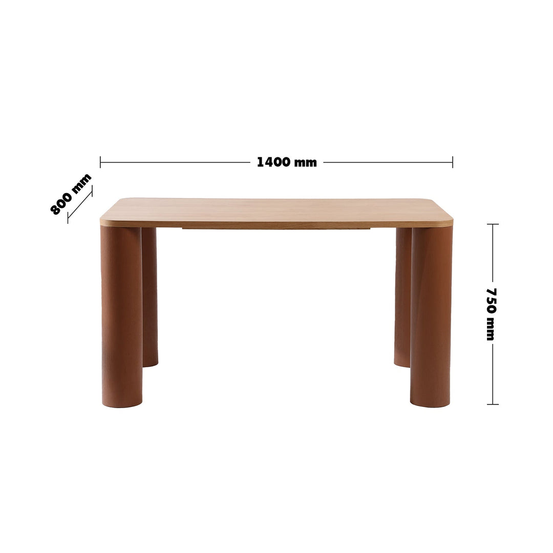 Japandi Oak Wood Veneer Dining Table PILLAR