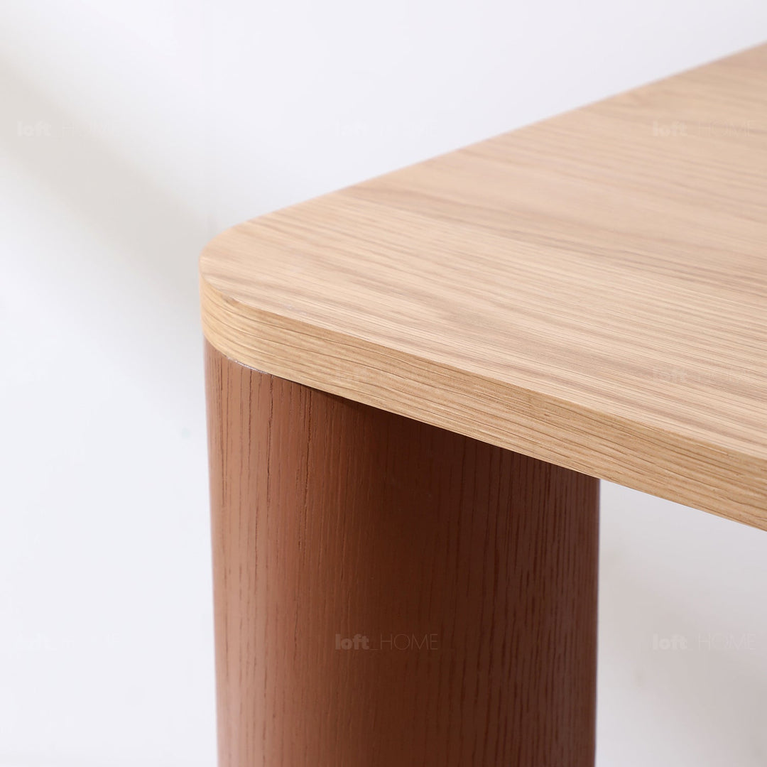 Japandi Oak Wood Veneer Dining Table PILLAR