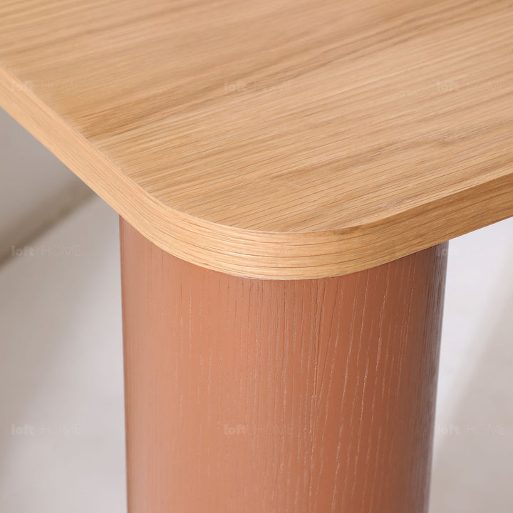 Japandi Oak Wood Veneer Dining Table PILLAR
