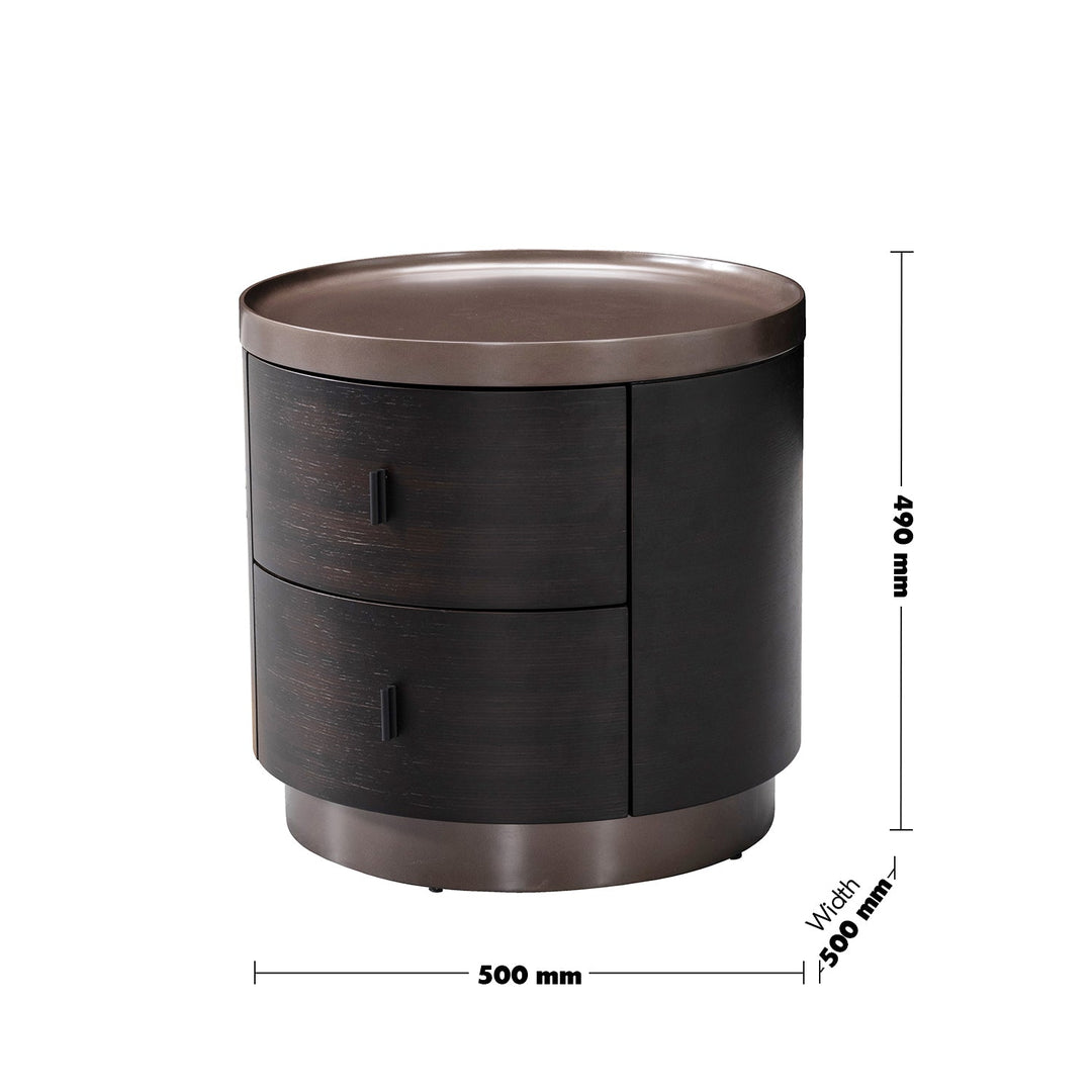 Japandi Plywood Round Side Table DUSK