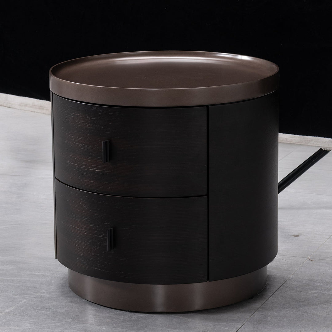 Japandi Plywood Round Side Table DUSK