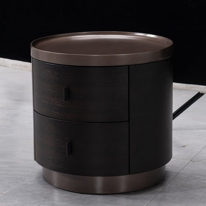 Japandi Plywood Round Side Table DUSK