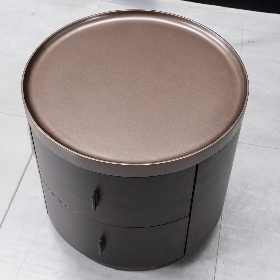 Japandi Plywood Round Side Table DUSK