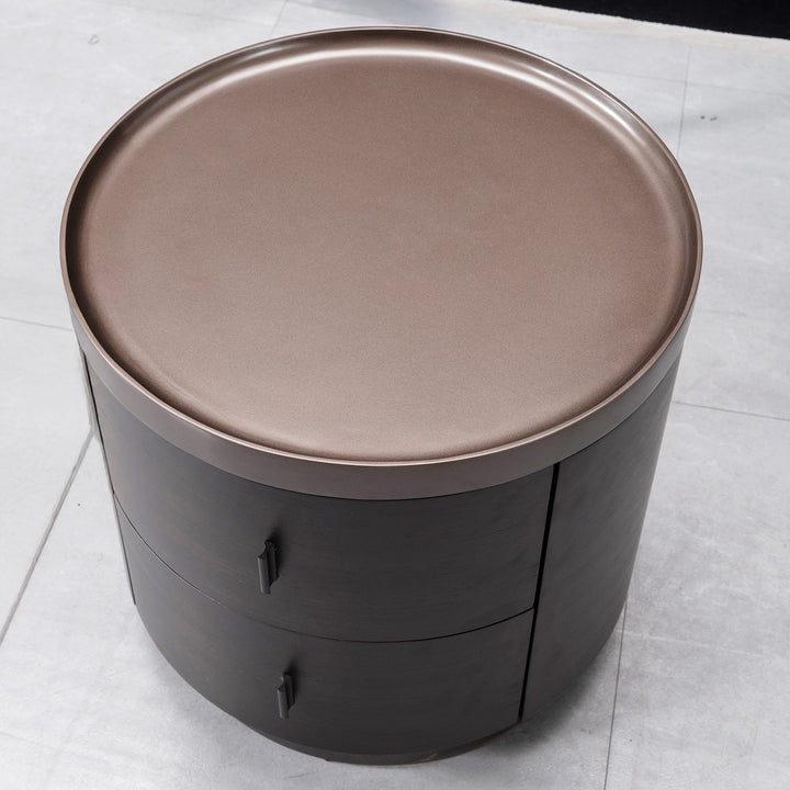 Japandi Plywood Round Side Table DUSK