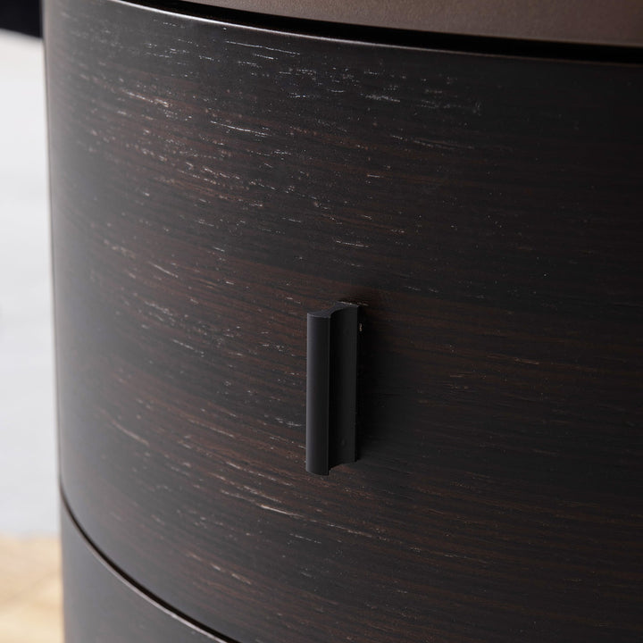 Japandi Plywood Round Side Table DUSK