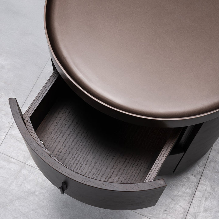 Japandi Plywood Round Side Table DUSK