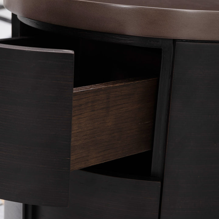 Japandi Plywood Round Side Table DUSK