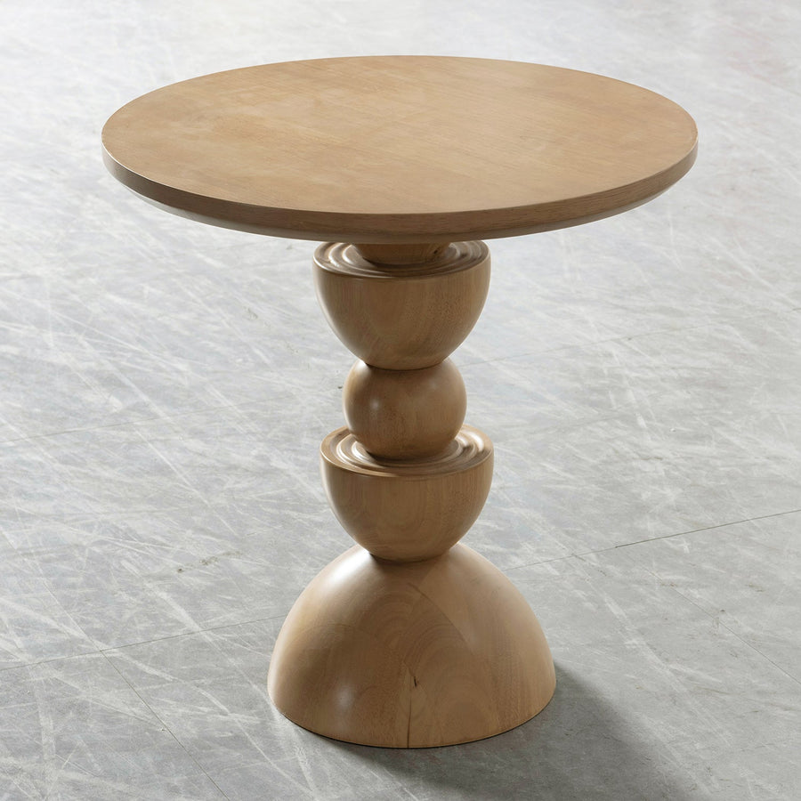 Japandi rubber wood side table tumbo primary product view.