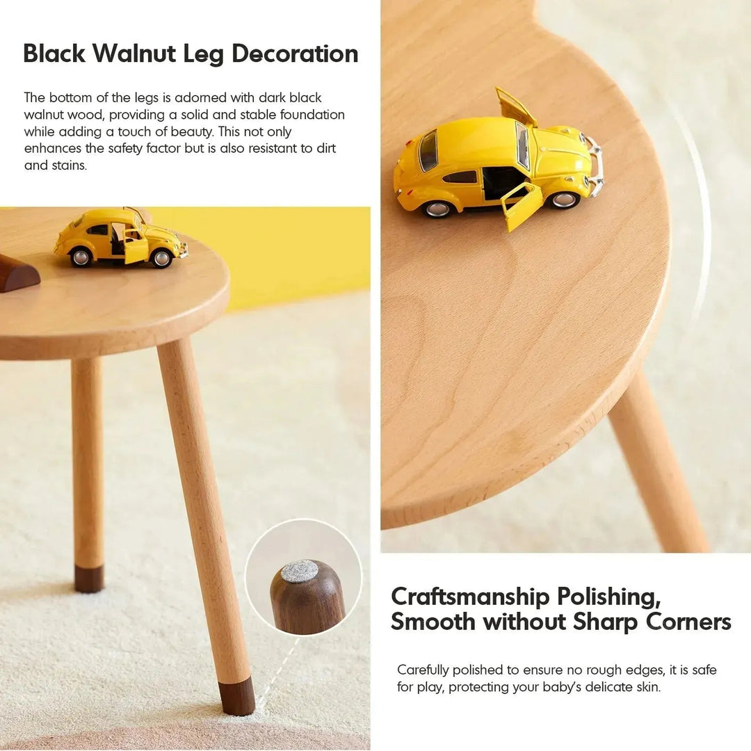 Scandinavian wood kids stool bear situational feels.