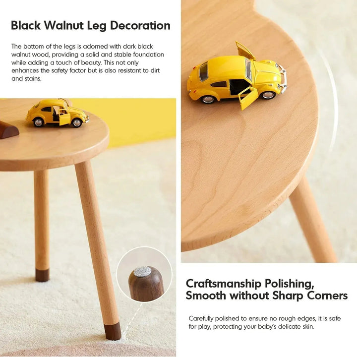 Scandinavian wood kids stool bear situational feels.
