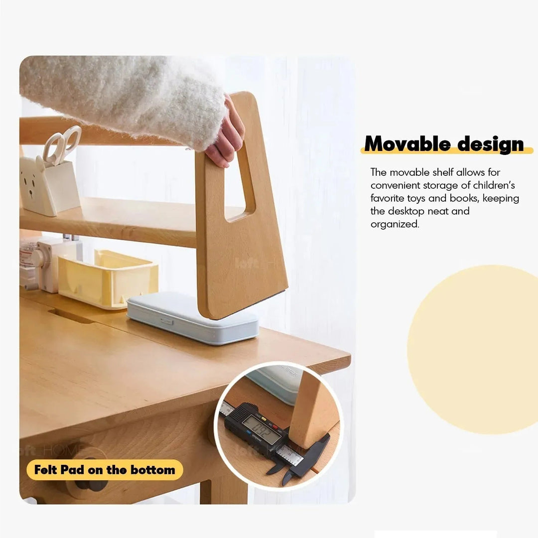 Scandinavian Wood Kids Study Table LIFT