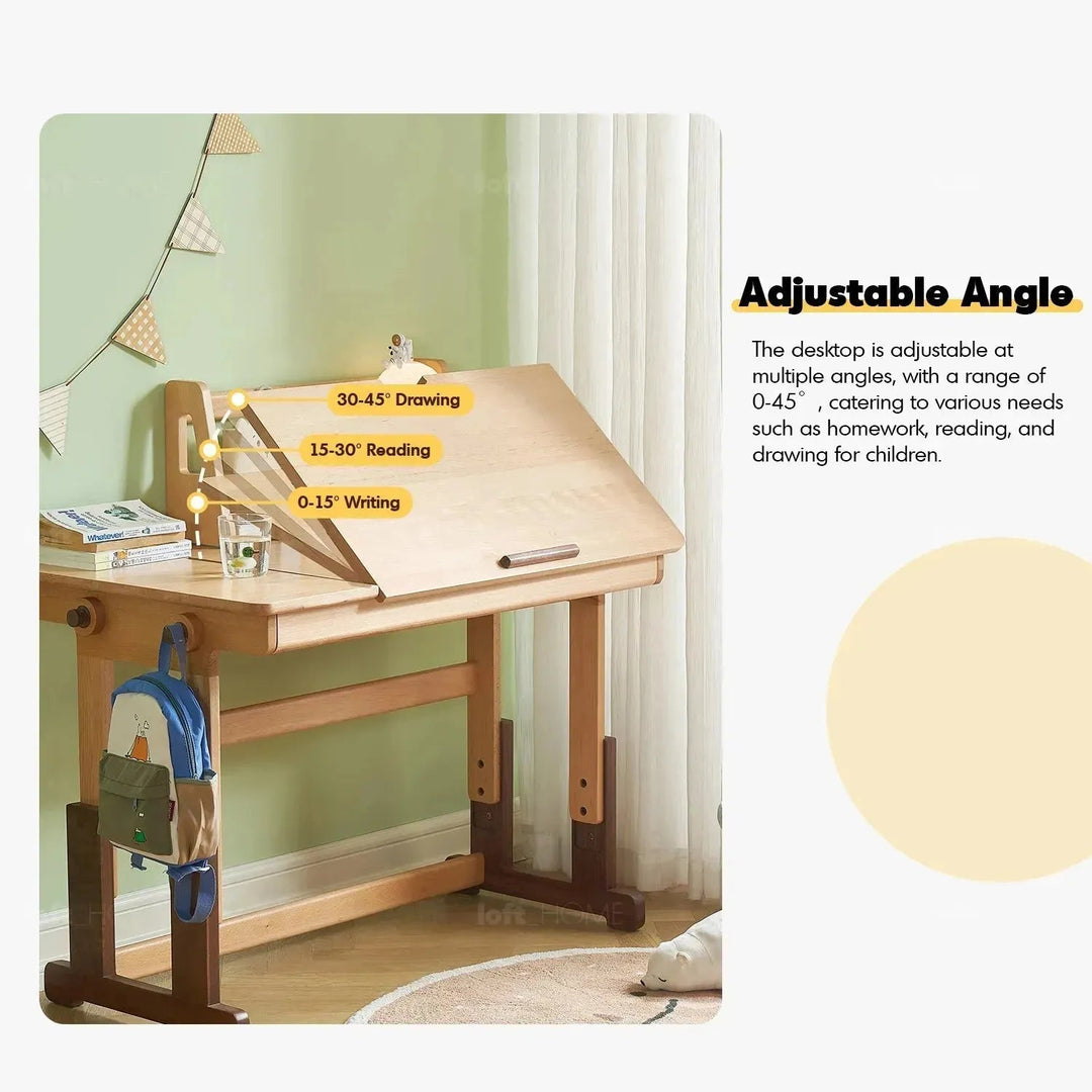 Scandinavian Wood Kids Study Table LIFT