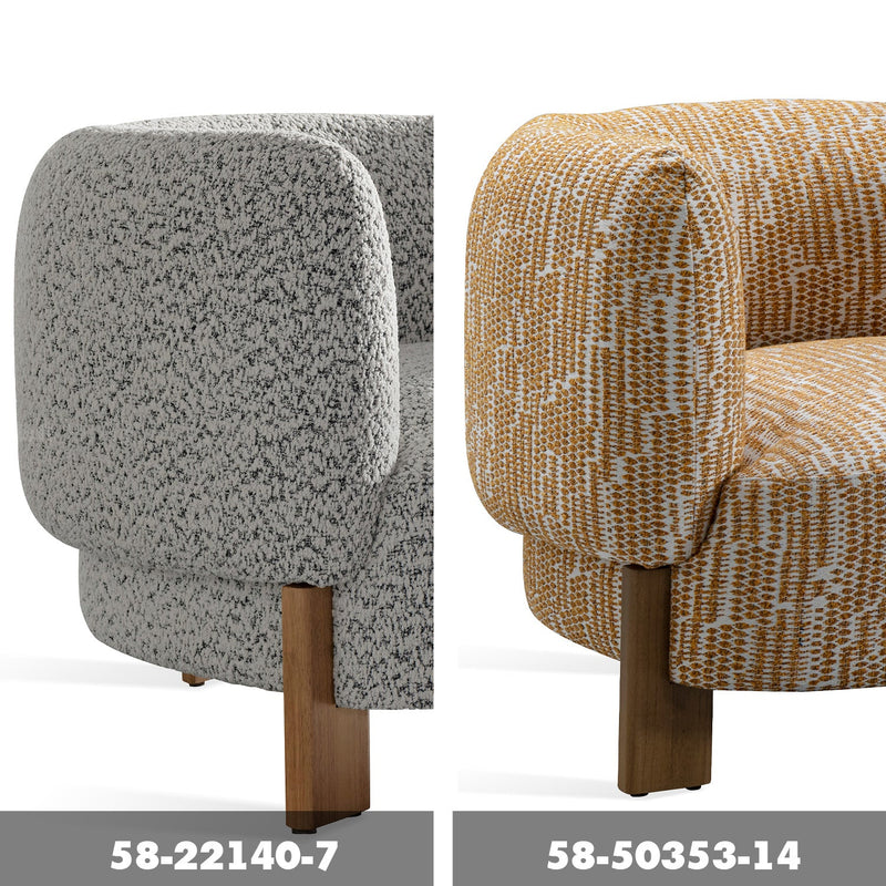 Scandinavian Chenille Velvet Fabric 1 Seater Sofa EMBRACE Color Swatches
