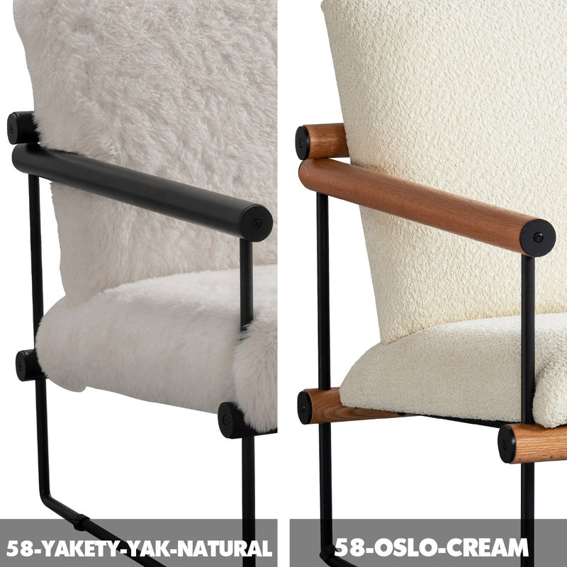 Minimalist Sherpa Fabric 1 Seater Sofa SNOWY Color Swatches