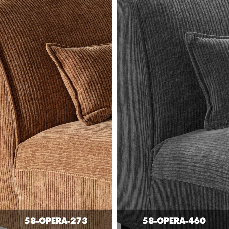 Modern Corduroy Velvet Fabric Modular Armless 1 Seater Sofa OPERA Color Swatches